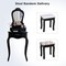 Costway Vanity Wood Makeup Dressing Table Stool Jewelry Desk Black